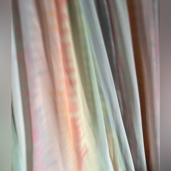 Anthropologie Lil Watercolor Tie-dye  Pastel Rainbow Maxi Dress, Size 4 - Picture 7 of 11